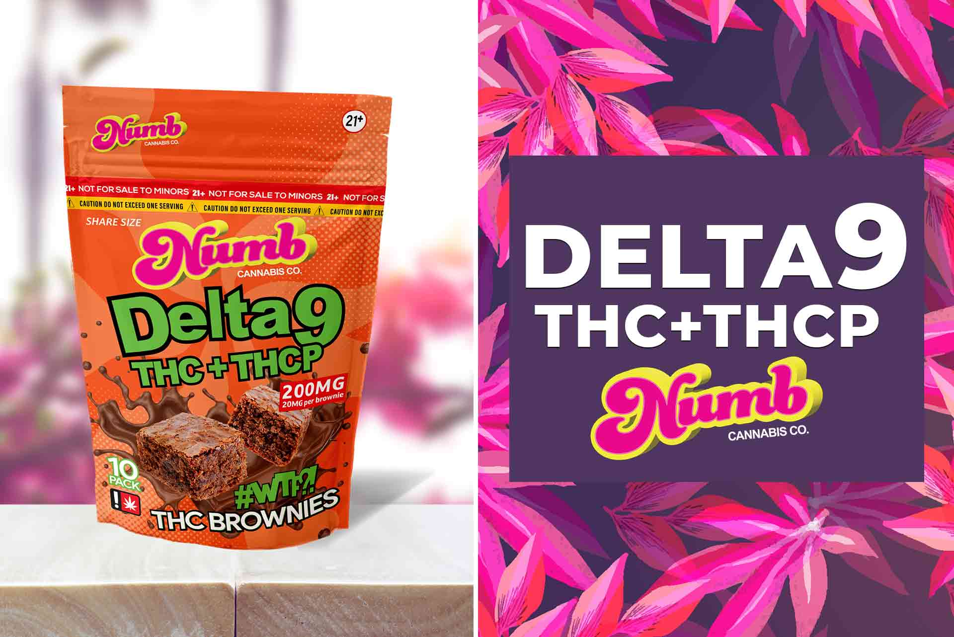 Numb Cannabis Co Delta 9 +THCP Brownies 200mg