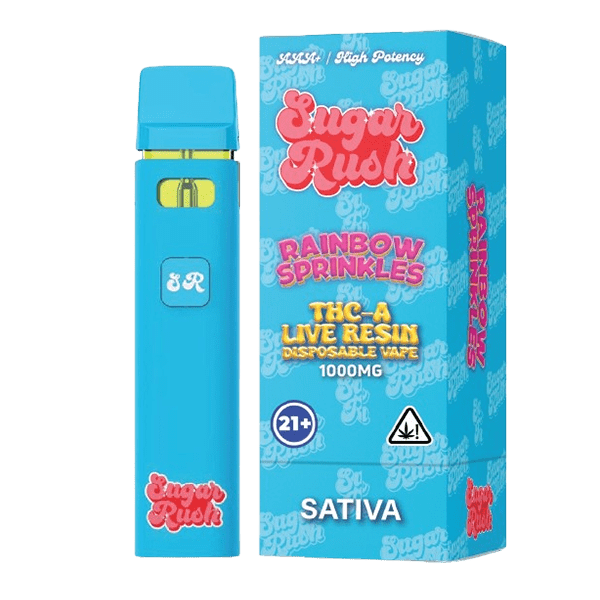 Sugar Rush 1g THC-A Live Resin disposable RAINBOW SPRINKLES SATIVA